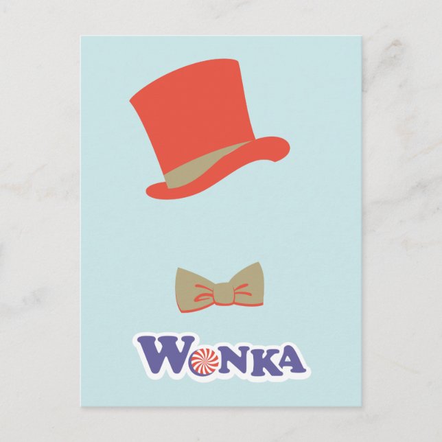 Carte Postale Cravate Wonka Top Hat & Bow (Devant)