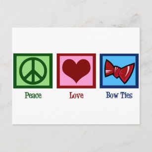 Carte Postale Cravates de Peace Love Bow