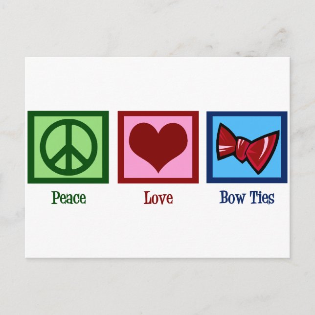Carte Postale Cravates de Peace Love Bow (Devant)
