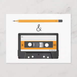 Carte Postale Crayon & cassette compact