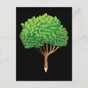 Carte Postale Crayon d'arbre Artiste amateur de la nature Inspir