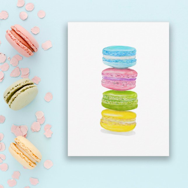 Carte Postale Crayon de couleur Macarons Pastel (Créateur téléchargé)