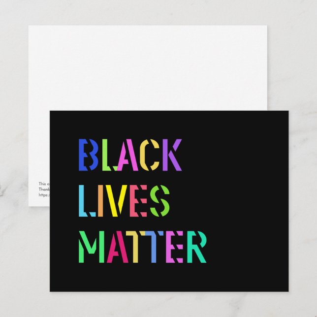 Carte Postale Crayon de matière Black Lives 01 Couleur modifiabl (Devant / Derrière)