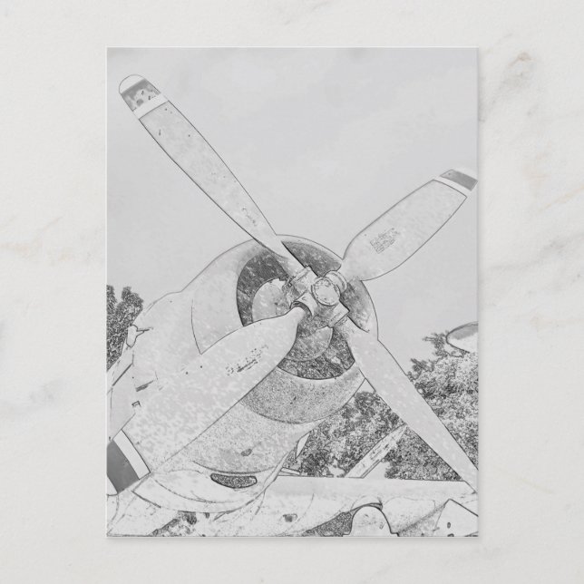 Carte Postale Crayon-plane (Devant)