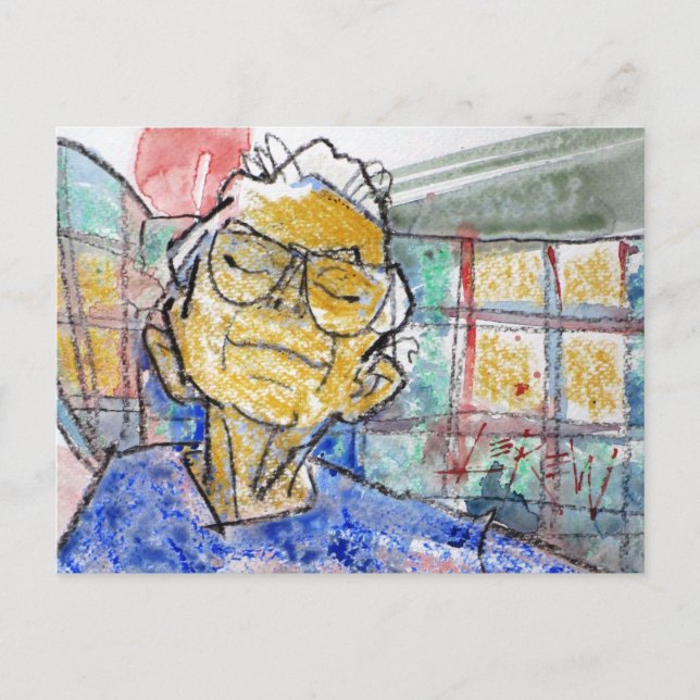 Carte Postale Crayon Résiste Reposant Ses Yeux Larry Lerew #1709 (Devant)