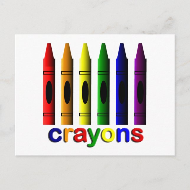 Carte postale Crayons Art pour enfants (Devant)