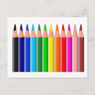 Carte Postale Crayons colorés