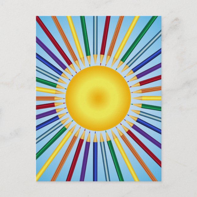 Carte Postale Crayons de couleur (Devant)
