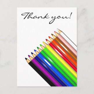 Carte Postale crayons de couleur