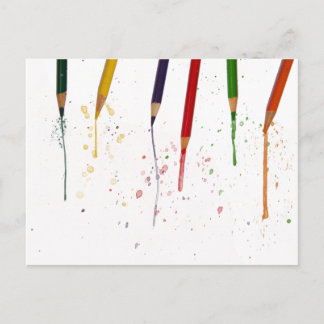 Carte Postale Crayons de couleur