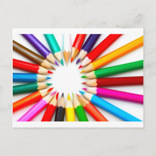 Carte Postale Crayons de couleur