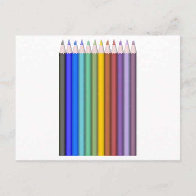 Carte Postale Crayons de couleur (Devant)