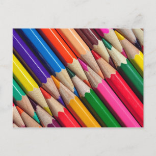 Carte Postale crayons de couleur crayons arrière - plan texture