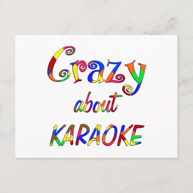 Carte Postale Crazy à propos de Karaoke (Devant)