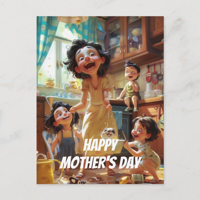 Carte Postale Crazy Mom (Devant)