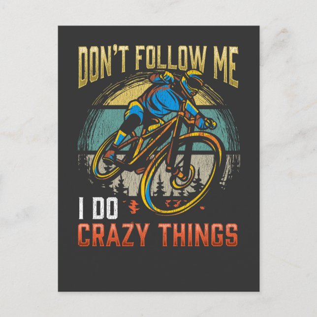 Carte Postale Crazy Mountainbike Rider Vélo Witty Biker (Devant)