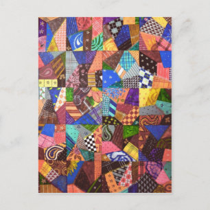 Carte Postale Crazy Quilt Patchwork Quilt Abstract Art Geometric