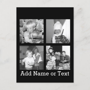 Carte Postale Create sur Instagram Collage with 4 photos - Black