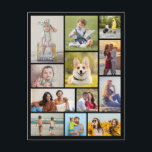 Carte Postale Create Your Own 12 Photo Collage<br><div class="desc">Create your own 12 Photo Collage for Christmas, Birthdays, Weddings, Anniversaries, Graduations, Father's Day, Mother's Day or any other Special Occasion, with our easy-to-use design tool. Add your favorite photos of friends, family, vacations, hobbies and pets and you'll have a stunning, one-of-a-kind photo collage. Our custom photo collage is perfect...</div>