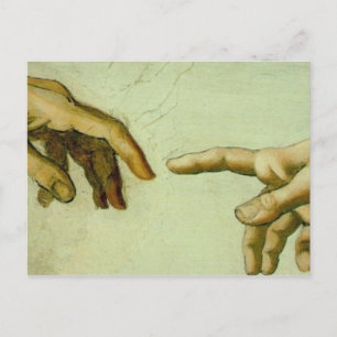 Carte Postale Création d'Adam (détail-mains)