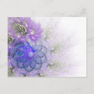Carte Postale Création de fleurs abstraites bleues et violettes 