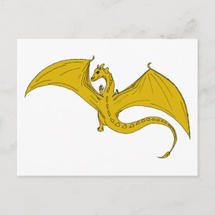 Carte postale Créations Dragon Incandescent - Or