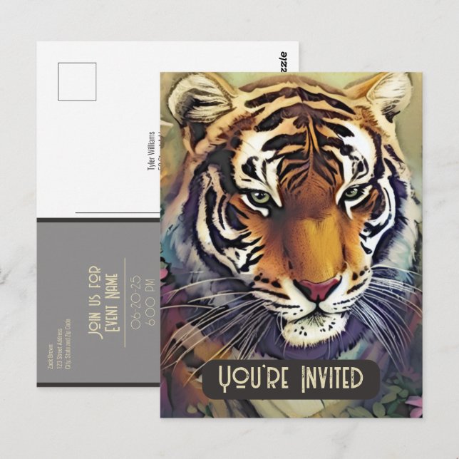 Carte postale Creative Tiger Invitation avec code  (Devant / Derrière)