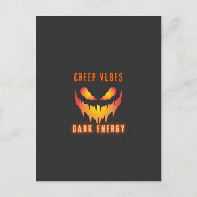 Carte Postale Creep Vibes Dark Energy _ Trendy Horror Streetwear (Devant)