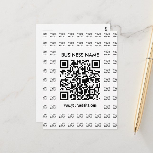 Carte Postale Créer instantanément un code QR scannable et un mo (Devant/Arrière en situation)