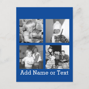 Carte Postale Créer un collage Instagram avec 4 photos - bleu