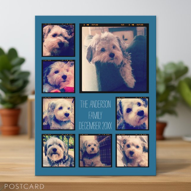 Carte Postale Créer un collage photo personnalisé avec 8 photos (Personalized Photo Postcard)