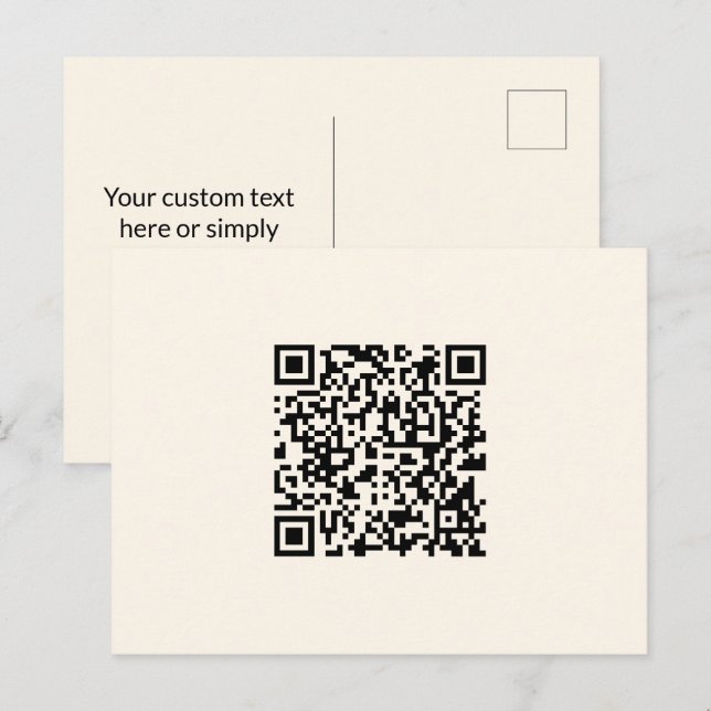 Carte Postale Créez instantanément un code QR | Blanc cassé modi (Devant / Derrière)