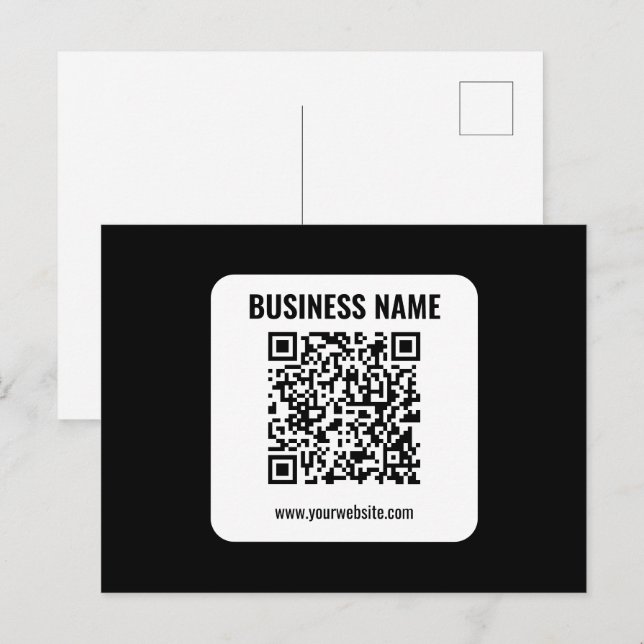 Carte Postale Créez votre propre code QR | Transparent (Devant / Derrière)