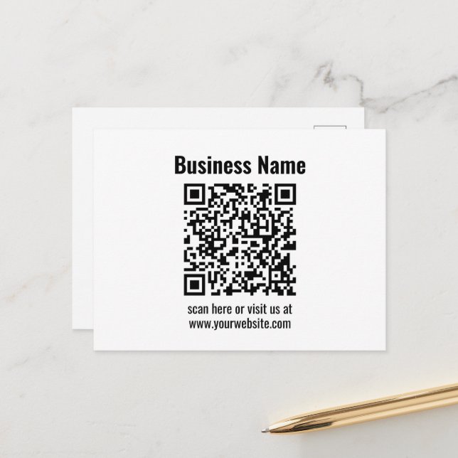 Carte Postale Créez votre propre code QR | Transparent (Devant/Arrière en situation)