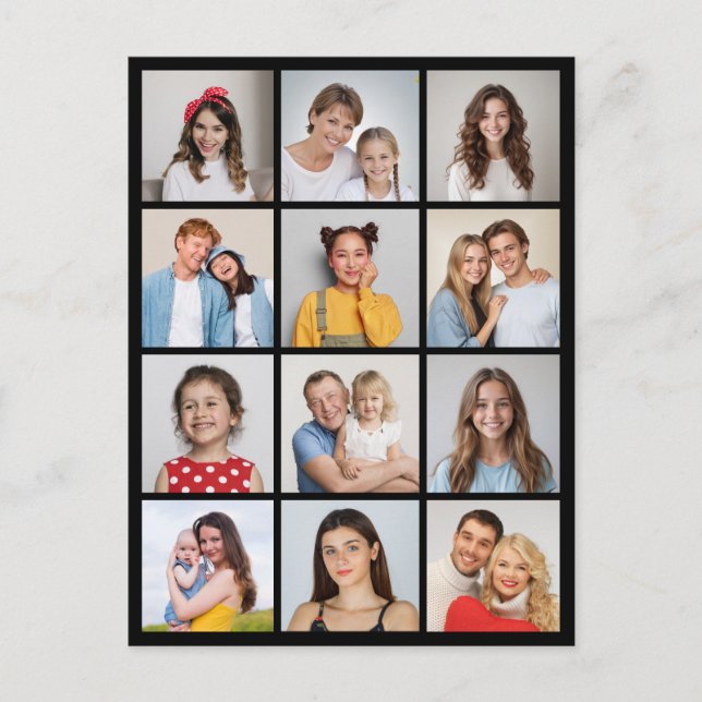 Carte Postale Créez Votre Propre Collage De 12 Photos  (Devant)