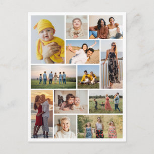 Carte Postale Créez votre propre collage de 12 photos