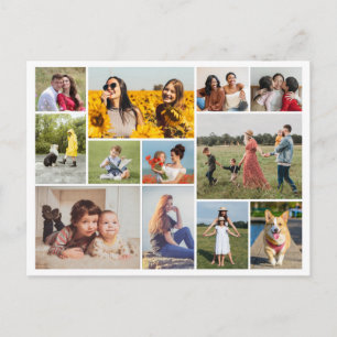 Carte Postale Créez votre propre collage de 12 photos