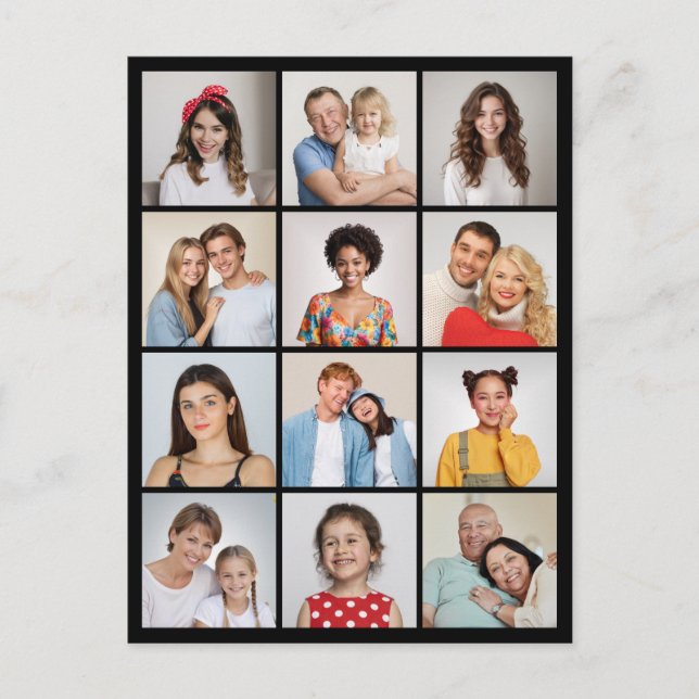 Carte Postale Créez votre propre collage de 12 photos  (Devant)