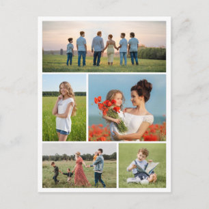 Carte Postale Créez votre propre collage de 5 photos
