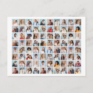 Carte Postale Créez Votre Propre Collage de 80 Photos Éditable e