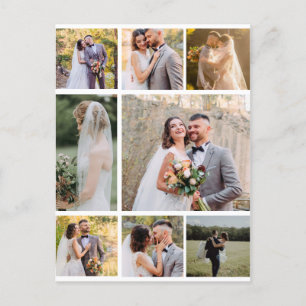 Carte Postale Créez Votre Propre Collage De Mariage De 8 Photos