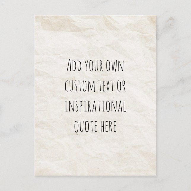 Carte Postale Créez votre propre devis de motivation papier Vint (Devant)