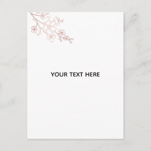 Carte Postale Créez Votre Propre Élégant Blanc