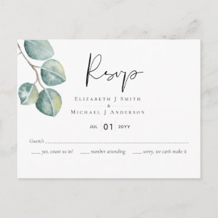 Carte Postale Créez votre propre Mariage de verdure Eucalyptus p