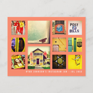 Carte Postale Créez votre propre pose de collage de photos carré