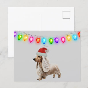 Carte Postale Crème anglaise Dachshund de Noël
