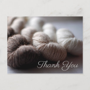 Carte Postale Crème beige Brown couleur Merci en laine d'Alpaca