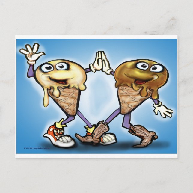 Carte Postale Crème de glace sociale (Devant)