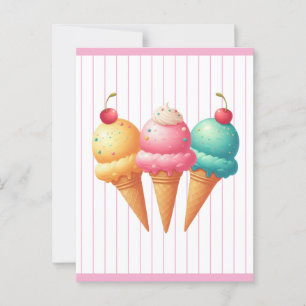 Carte Postale Crème glacée colorée