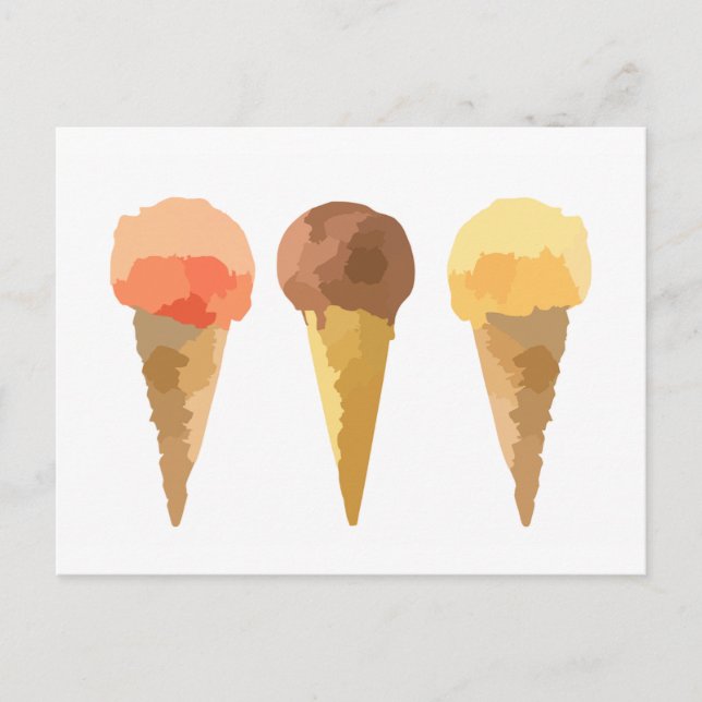 Carte Postale Crème glacée Pastel Sorbet été (Devant)